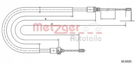 Трос ручного тормоза METZGER 106035