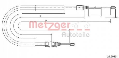 Трос ручного тормоза METZGER 106036