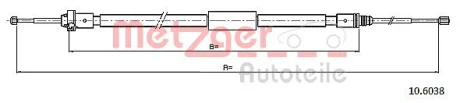 Трос ручного гальма METZGER 10.6038 Купити в Україні