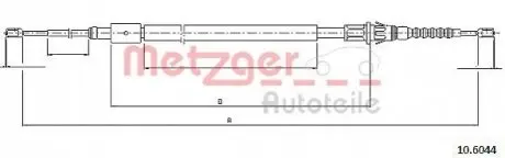 Трос ручника (задній) Peugeot 307/Citroen C4 02- (2115/1316mm) METZGER 106044