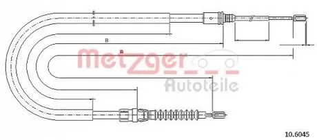 Трос ручного гальма METZGER 106045