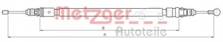 Трос ручного тормоза METZGER 106233