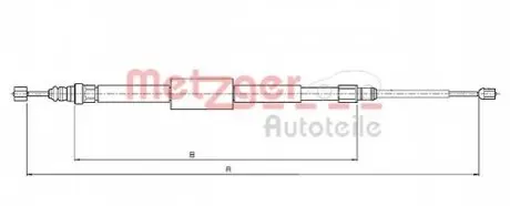Трос ручного тормоза METZGER 106687