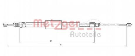 Трос ручного тормоза METZGER 106688