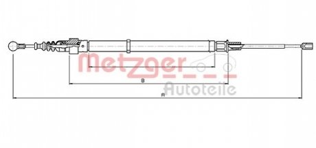 Трос ручного гальма METZGER 107139