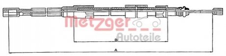 Трос ручного тормоза METZGER 107211