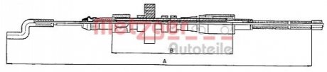 Трос ручного тормоза METZGER 107391