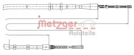 Трос ручного гальма METZGER 107503