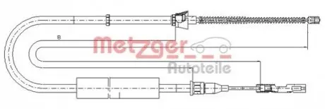 Трос ручника METZGER 107507