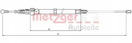 Трос ручного тормоза METZGER 107508