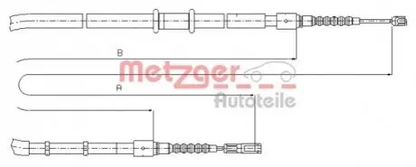 Трос ручного гальма METZGER 107545