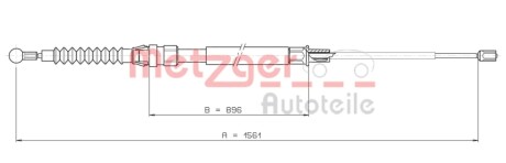 Трос ручного тормоза METZGER 107627