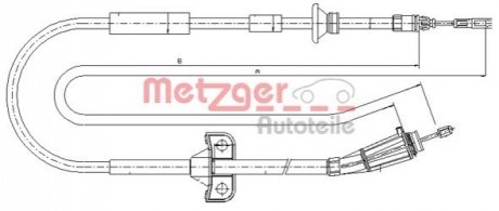 Трос ручного тормоза METZGER 108066 (фото 1)