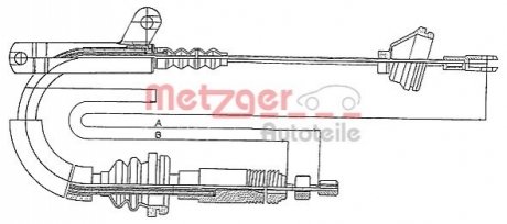 Трос ручного тормоза METZGER 10817 (фото 1)