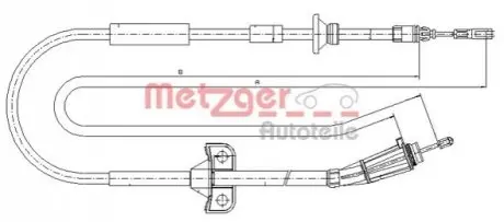 Трос ручного тормоза METZGER 108185