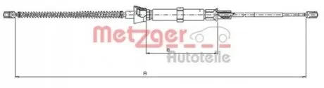 Трос ручника Skoda Fabia 99-08/VW Polo 01-09 (1580/918 мм) METZGER 109032