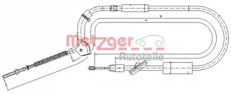 Трос ручника MB B-class (W245) 05-11 (1307mm) METZGER 109332