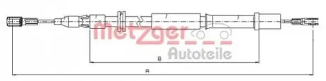 Трос ручного тормоза METZGER 109832