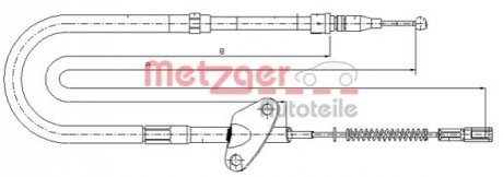 Трос ручного тормоза METZGER 109872 (фото 1)