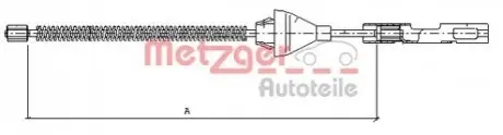 Трос ручника (задній) Ford Focus 99-03 (барабанний гальма) METZGER 115454
