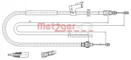Трос ручного гальма METZGER 115495