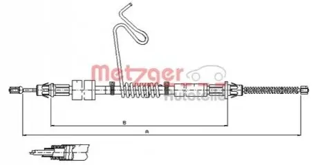 Трос ручника (задній) (L) Ford Transit 2.0/2.2 TDCi 00- (1547/1257mm) METZGER 115669