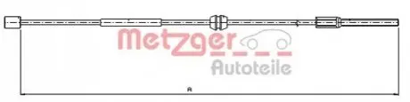 Трос ручного гальма METZGER 115756