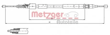 Трос ручника (L) Opel Corsa C 00-09 METZGER 115759