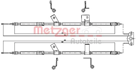 Тросовий привод, стоянкове гальмо Original AIC Quality METZGER 115779