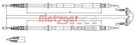 Трос ручного тормоза METZGER 115950