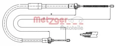 Трос ручного тормоза METZGER 116574