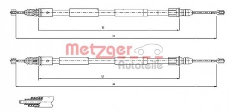 Трос ручного тормоза METZGER 116771 (фото 1)