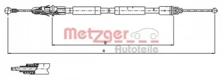 Трос ручного тормоза METZGER 116804