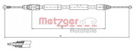 Трос ручного тормоза METZGER 116807