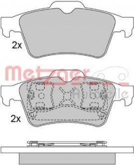 Колодки тормозные (задние) Renault Laguna/Megane 01- METZGER 1170080 (фото 1)