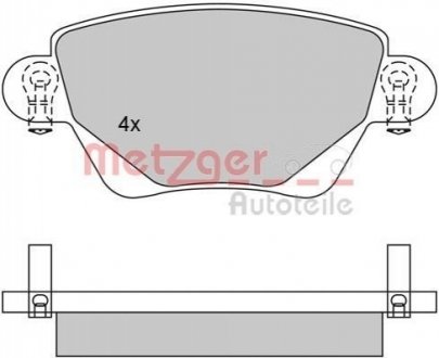 Тормозные колодки (задние) Renault Kangoo 4x4/Ford Mondeo III 01- (Bendix-Bosch) METZGER 1170096