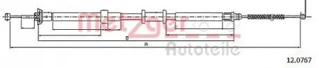 Трос ручника Fiat Panda 12- (L) METZGER 120767