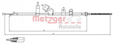 Трос ручного тормоза METZGER 171081