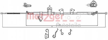 Трос ручного тормоза METZGER 171567