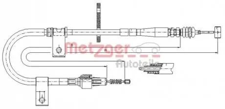 Трос ручного гальма METZGER 175041