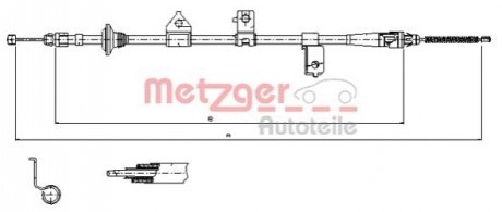 Трос ручного тормоза METZGER 176027 (фото 1)