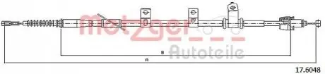 Трос ручника (задній) (L) Hyundai ix35/Kia Sportage 10- (L=1726mm) METZGER 176048 Купити в Україні