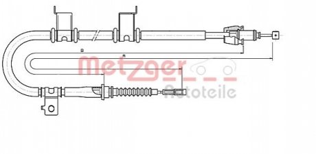 Трос ручного тормоза METZGER 176052