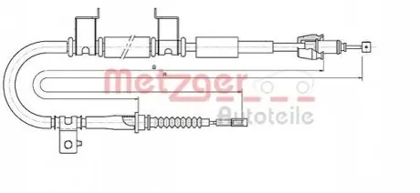 Трос ручника (задній) (R) Kia Ceed 06-12 (1673mm) METZGER 176053