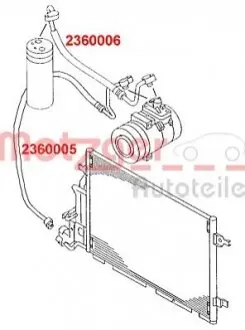 Фото Трубка кондиціонера VW Passat 00-05 METZGER (2360005) зображення 1