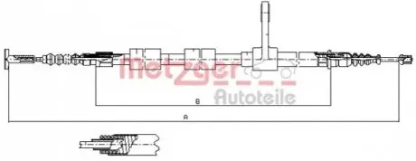 Трос ручного тормоза METZGER 25131