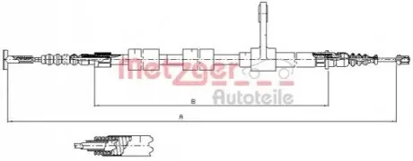 Трос ручного тормоза METZGER 25133