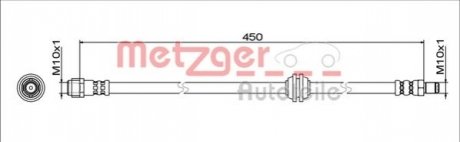 Тормозной шланг (задний) MB Vito (W447) 14- METZGER 4111775