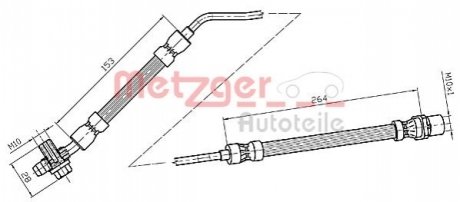 Тормозной шланг METZGER 4116217 (фото 1)