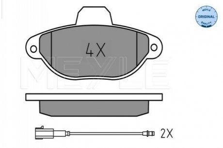 Колодки гальмівні FIAT P. 500 1,2 07- - 025 214 3616 (1559698, 1675620, 1669578) MEYLE 0252143616